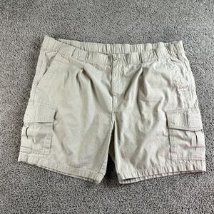 Tommy Bahama Cargo Shorts Mens 1X Big Beige Pockets Stretch Waist Cotton Casual